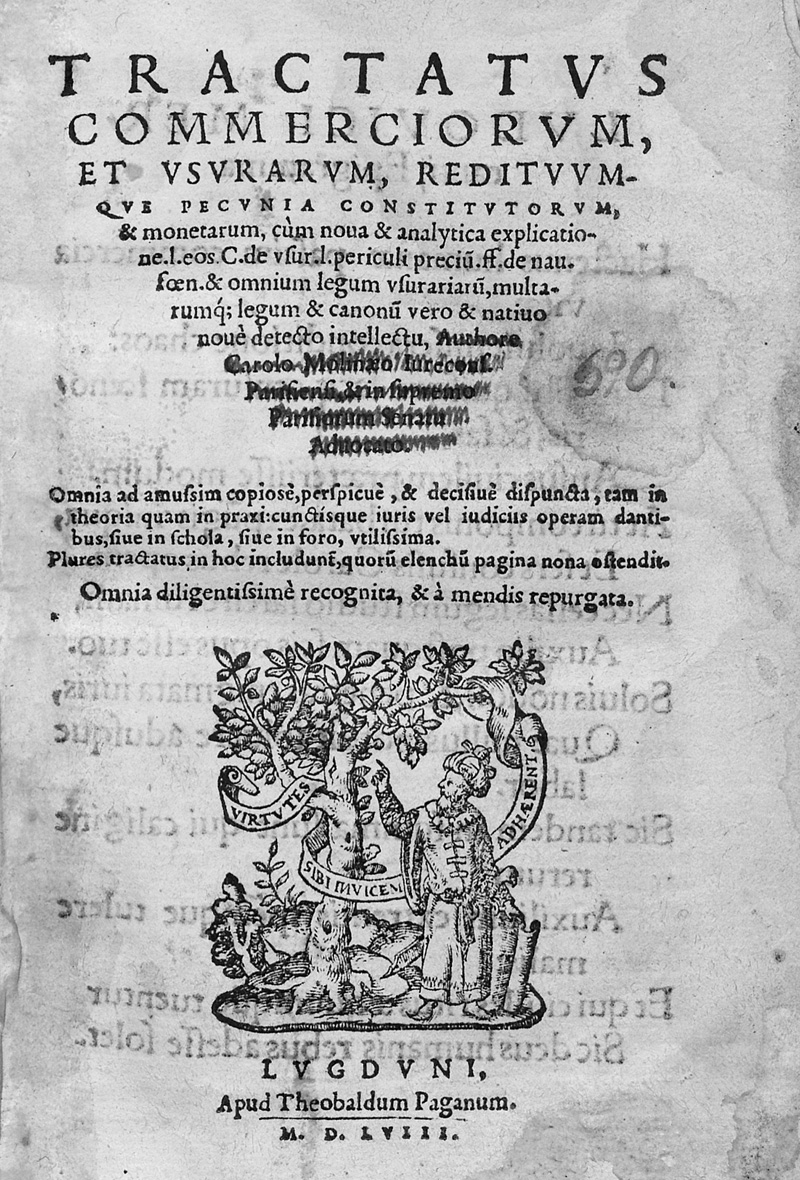 Lot 1107, Auction  127, Du Moulin, Charles, Tractatus commerciorum, et usurarum, redituum-, que pecunia constitutorum, & monetarum