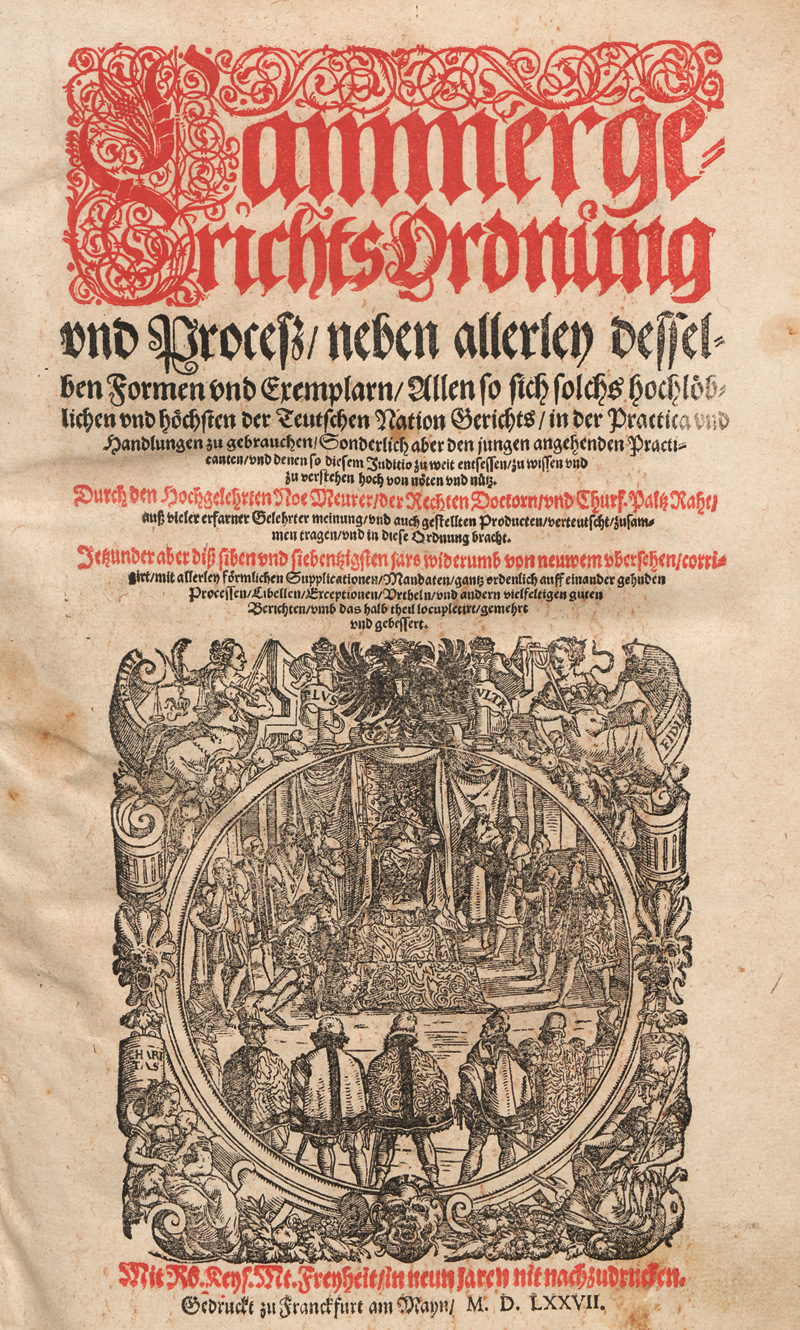 Lot 1167, Auction  127, Meurer, Noe, Cammergerichts Ordnung und Proceß