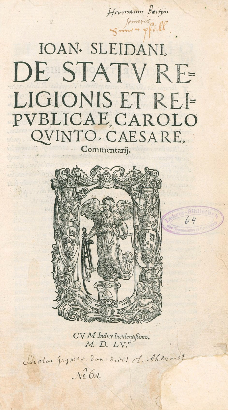Lot 1198, Auction  127, Sleidanus, Johannes, De statu religionis et reipublicae