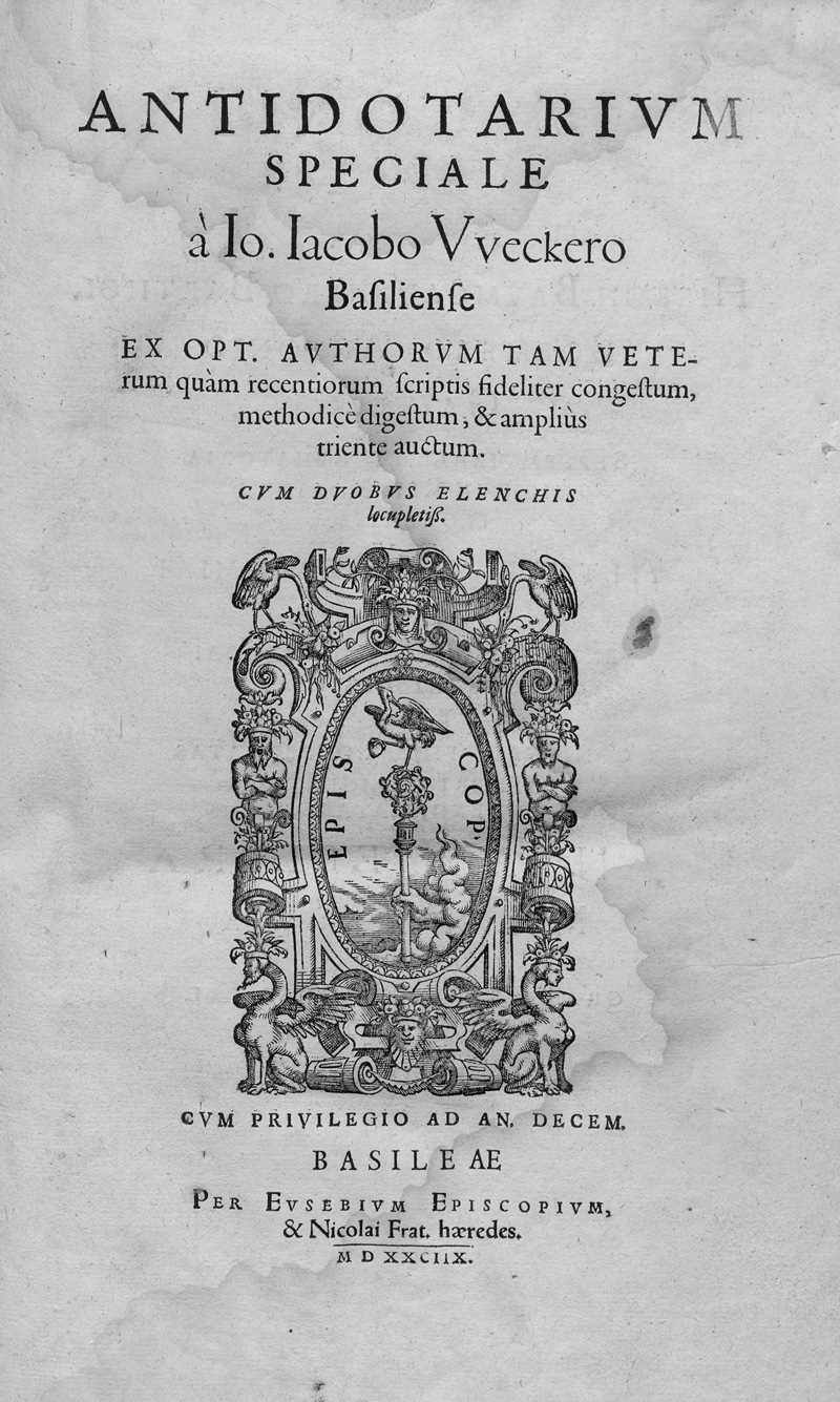 Lot 1213, Auction  127, Wecker, Johann Jacob, Antidotarium Speciale