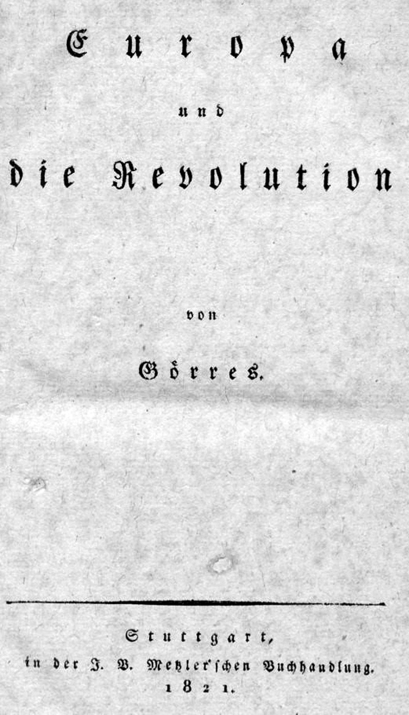 Lot 2043, Auction  127, Görres, Joseph von, Europa und die Revolution