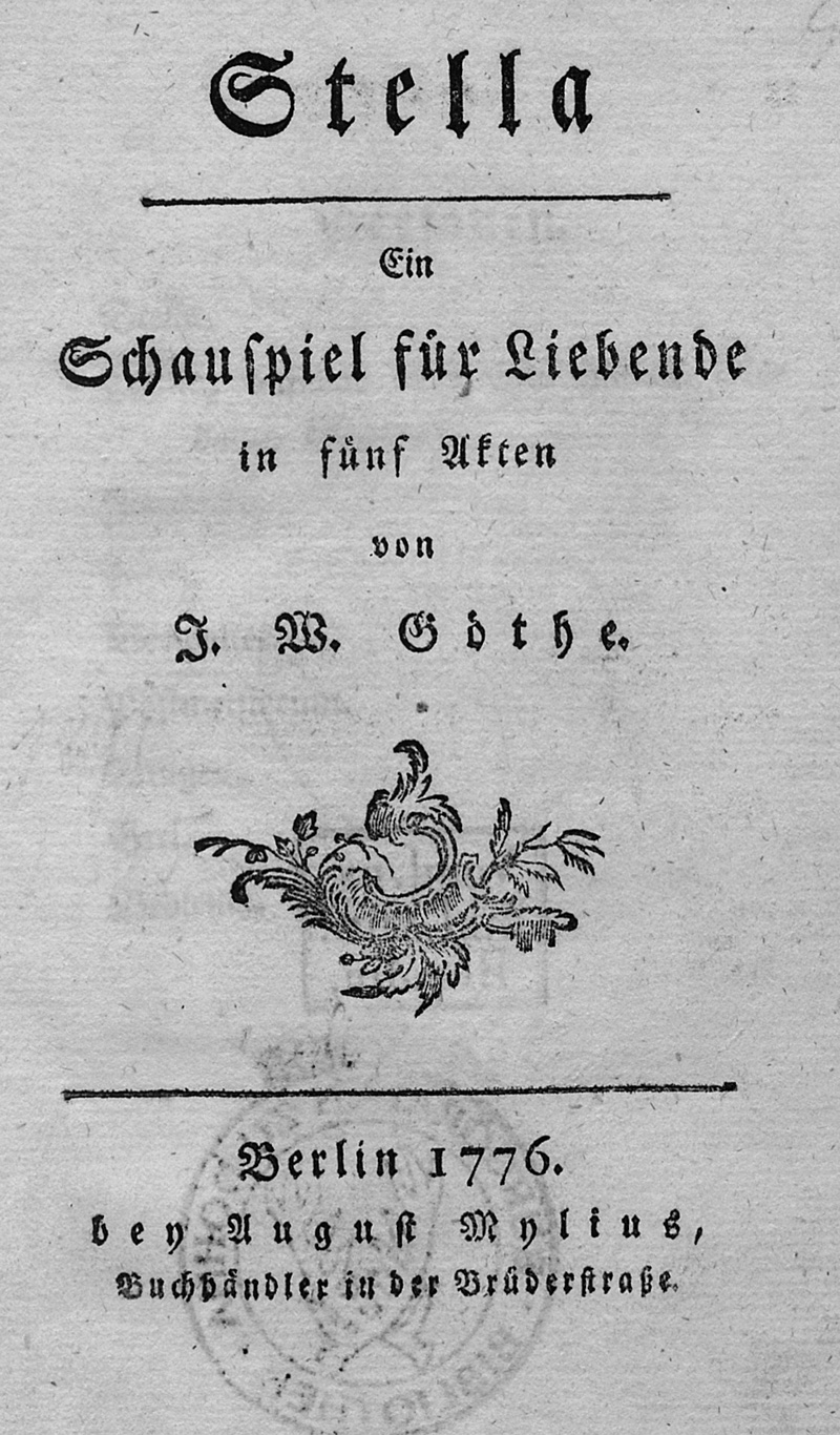 Lot 2046, Auction  127, Goethe, Johann Wolfgang von, Stella