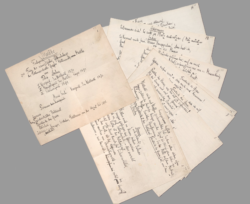 Lot 2509, Auction  127, Dahn, Felix, Signiertes Manuskript eines Festspiels zu Ehren Moltkes. 1890