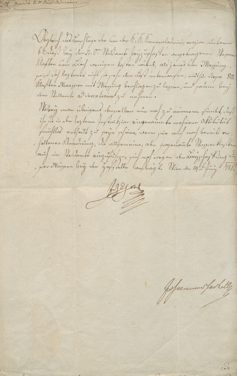 Lot 2597, Auction  127, Joseph II., röm.-dt. Kaiser, Brief an die Wiener Kameraladministration. 1786