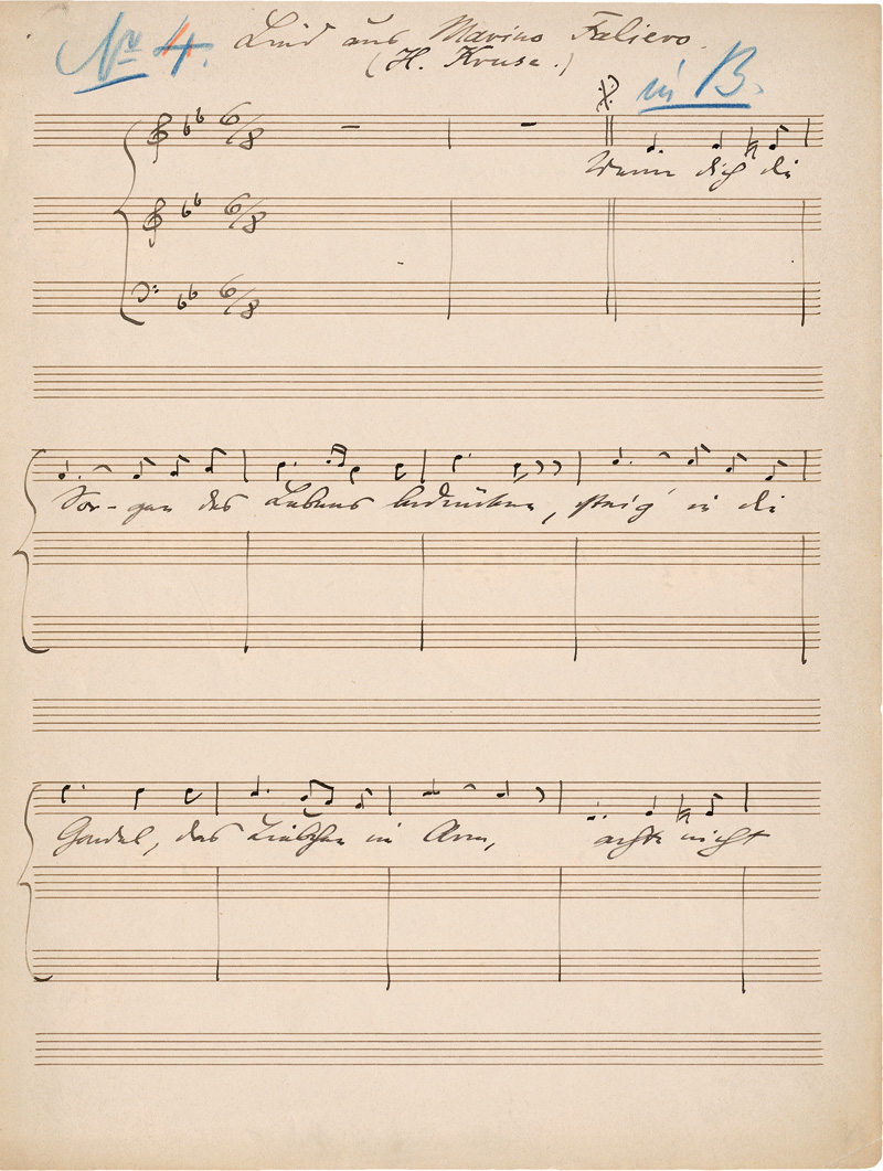 Lot 2621, Auction  127, Bruch, Max, Musikmanuskript mit Beilage. Ca 1881