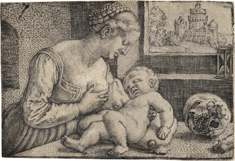 Lot 5009, Auction 127, Beham, Barthel, Mutter mit Kind und einem Totenkopf