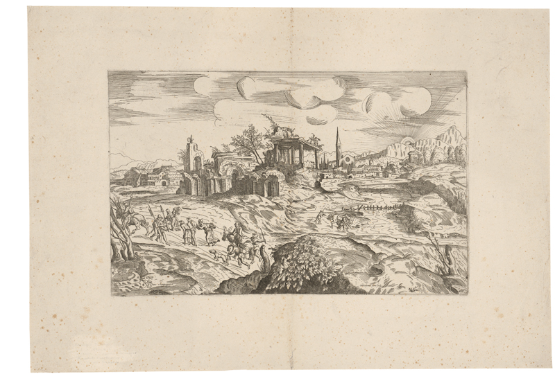 Lot 5190, Auction 127, Porro, Girolamo, Landschaft mit Ruinen