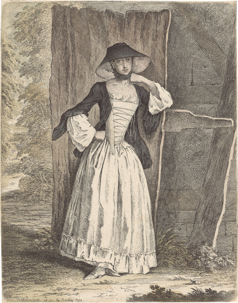 Lot 5254, Auction 127, Chodowiecki, Daniel Nikolaus, Eine stehende Dame (Demoiselle Quantin)