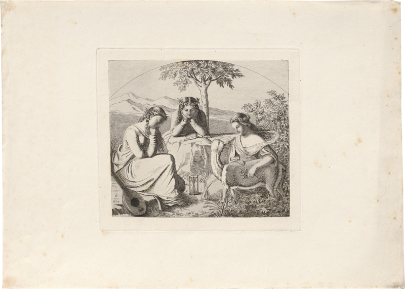 Lot 5346, Auction 127, Grimm, Ludwig Emil, Drei Mädchen, in bergiger Landschaft sitzend