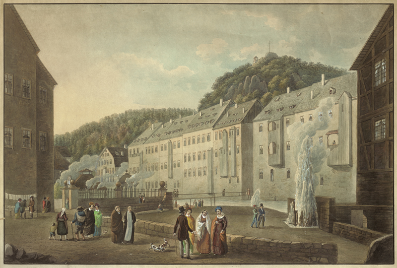 Lot 5378, Auction 127, Rothe, Wilhelm Friedrich, Ansicht des Sprudels und der neuen Hygea-Quelle in Karlsbad