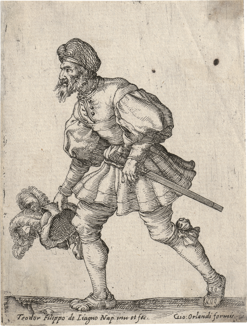 Lot 5576, Auction 127, Liagno, Teodoro Filippo di, Ein nach links schreitender Soldat, seinen Federhut haltend