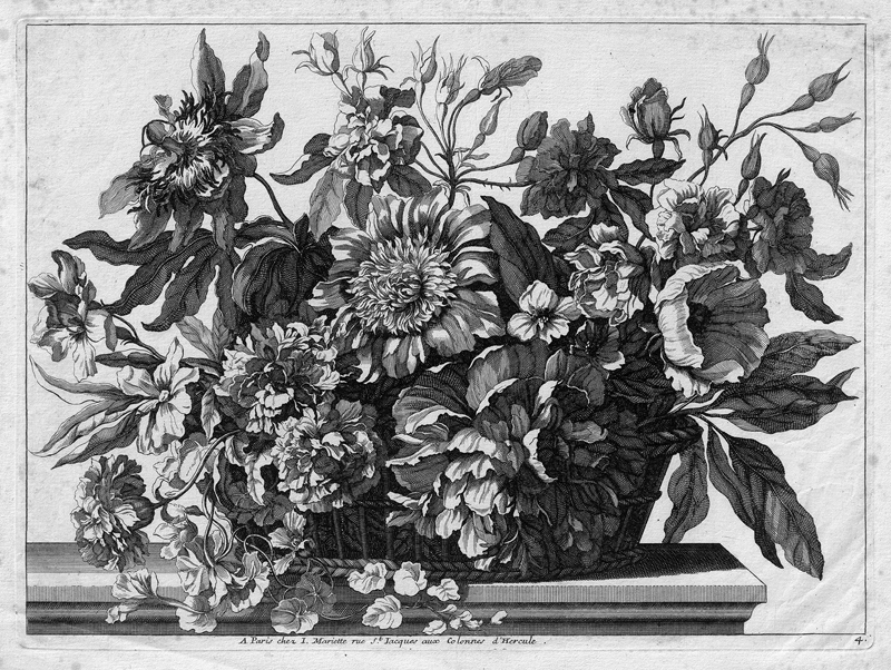 Lot 5584, Auction 127, Monnoyer, Jean-Baptiste - nach, Blumenbouquet in Flechtkorb