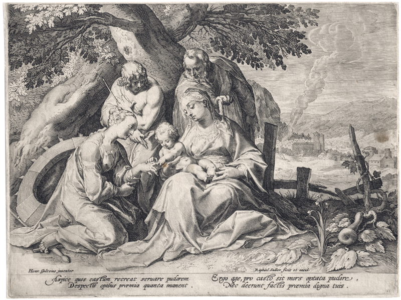Lot 5638, Auction 127, Sadeler I, Raphael, Die Heilige Familie mit den hll. Katharina und Sebastian