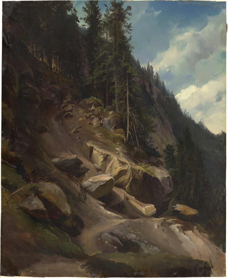 Lot 6089, Auction 127, Hummel, Carl Maria Nikolaus, Felsiger Hang bei Brannenburg im Zillertal