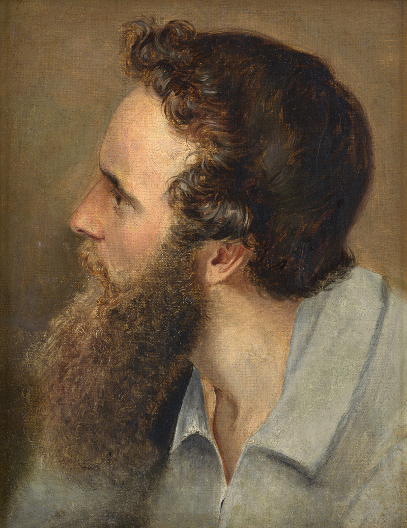 Lot 6109, Auction 127, Oppenheim, Moritz Daniel - zugeschrieben, Bildnis eines jungen Mannes mit Bart im Profil