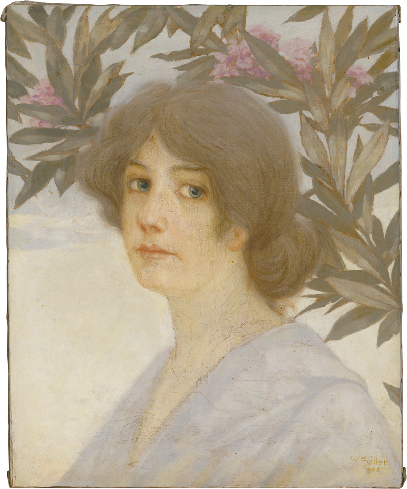 Lot 6157, Auction 127, Haller, Wilhelm, Bildnis einer jungen Frau mit Oleander