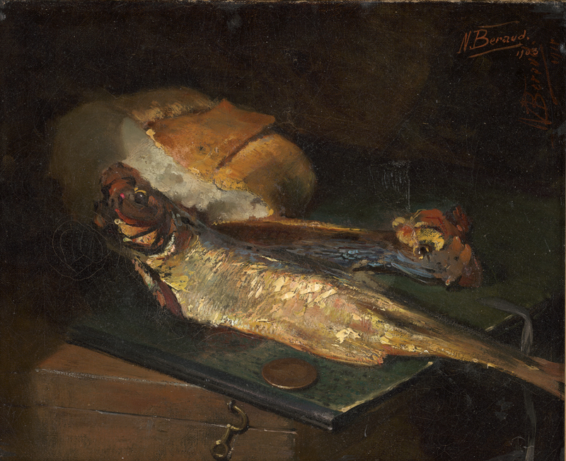 Lot 6171, Auction 127, Béraud, N., Stillleben mit Trockenfisch