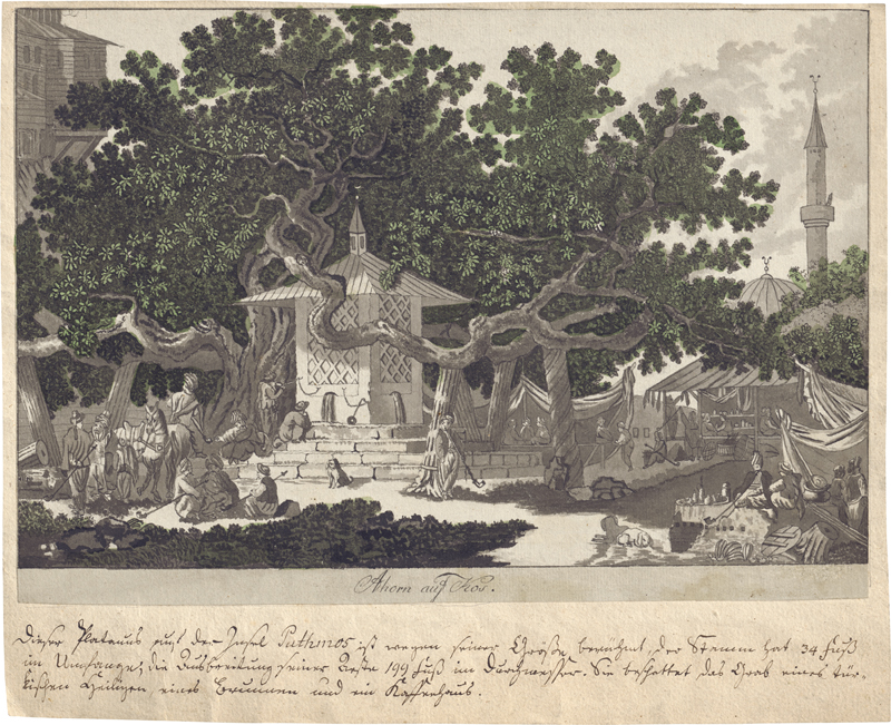 Lot 6313, Auction 127, Deutsch, Anfang 19. Jh. Die Platane des Hippokrates auf Kos