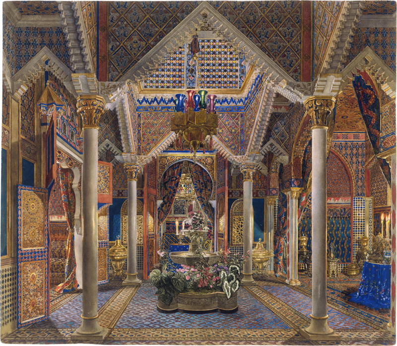 Lot 6316, Auction 127, Breling, Heinrich, Innenansicht des Marokkanischen Hauses im Park von Schloss Linderhof