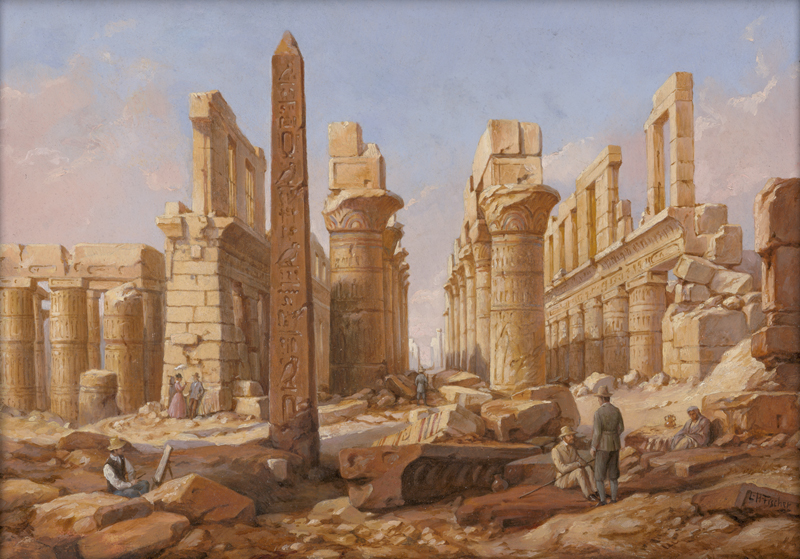 Lot 6350, Auction 127, Französisch oder Italienisch, um 1900. Die Ruinen von Karnak bei Luxor in Theben