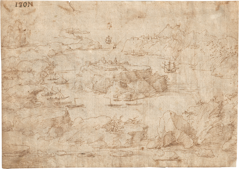 Lot 6500, Auction 127, Cibo, Gherardo, Fantastische Landschaft mit kleiner Insel in einer Meerenge