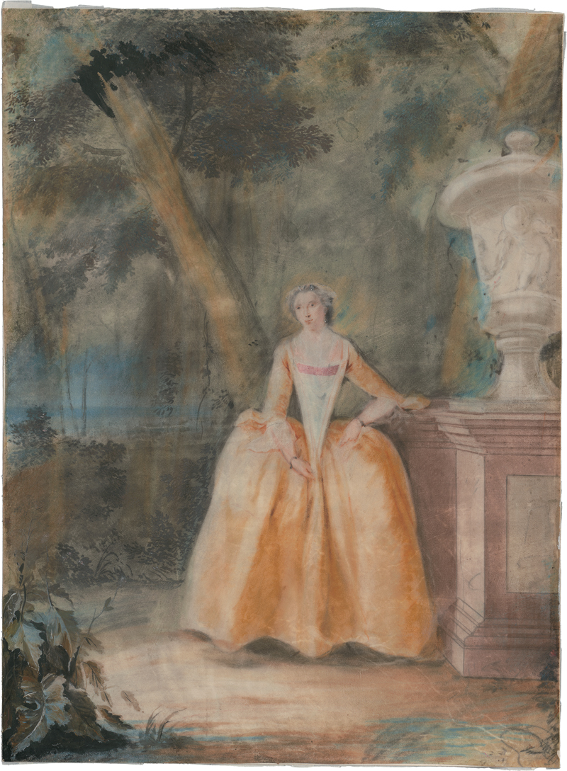 Lot 6579, Auction 127, Troost, Cornelis, Junge Frau im gelben Kleid im Park