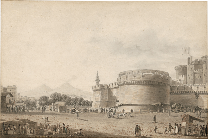 Lot 6596, Auction 127, Nicolle, Victor Jean, Der belebte Largo di Castello mit dem Castel Nuovo in Neapel