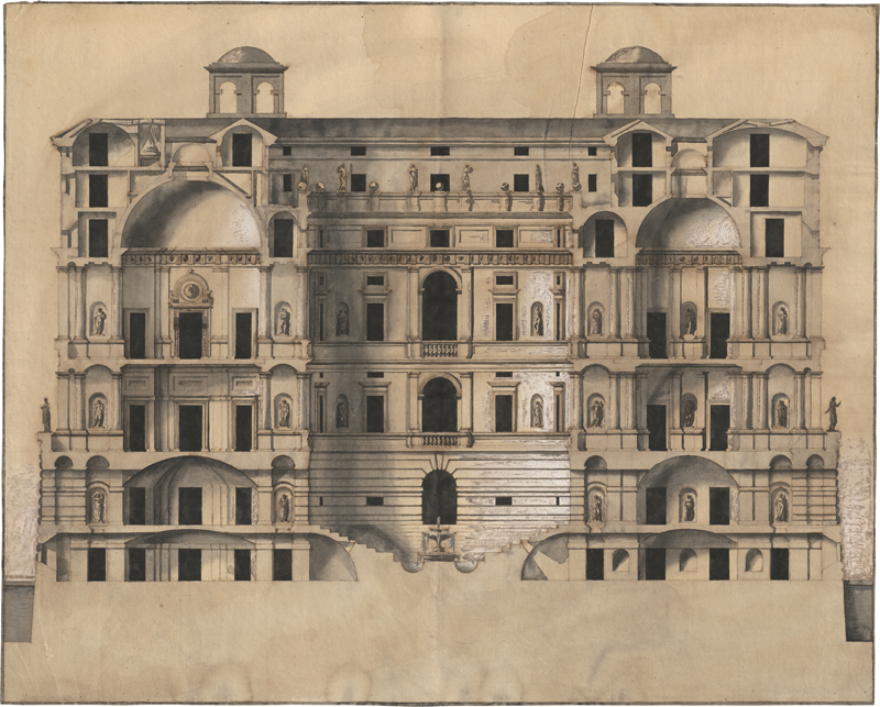 Lot 6606, Auction 127, Deutsch oder Niederländisch, um 1800. Entwürfe zu einem Palazzo mit Rustikaverzierung und zwei Dachlaternen