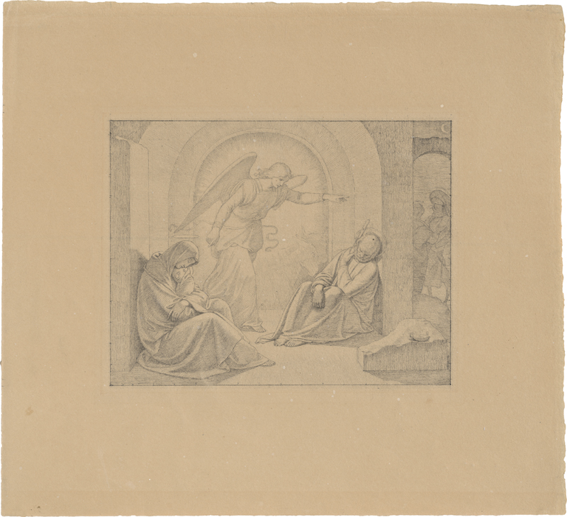 Lot 6624, Auction 127, Overbeck, Friedrich, Der Engel erscheint Joseph im Traum und befiehlt ihm die Flucht nach Ägypten
