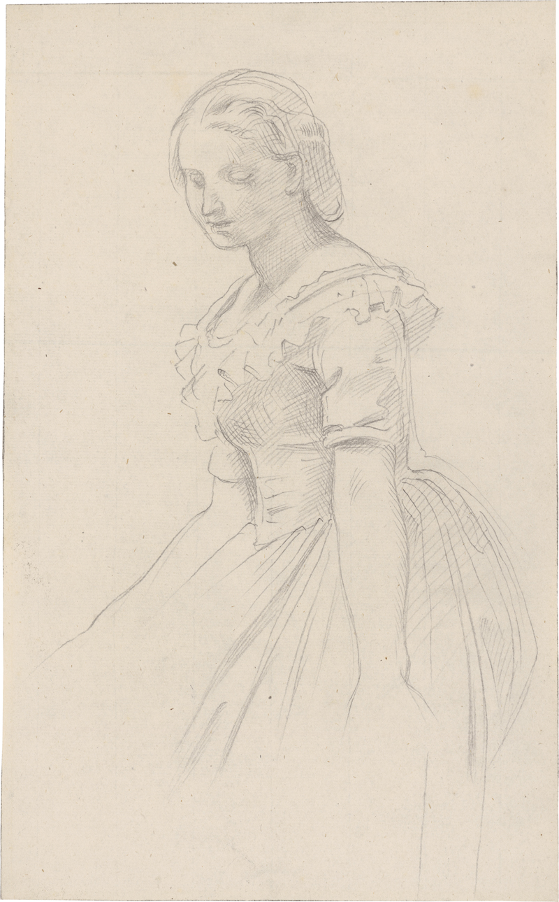 Lot 6698, Auction 127, Schwind, Moritz von, Studie einer jungen Frau, den Blick gesenkt