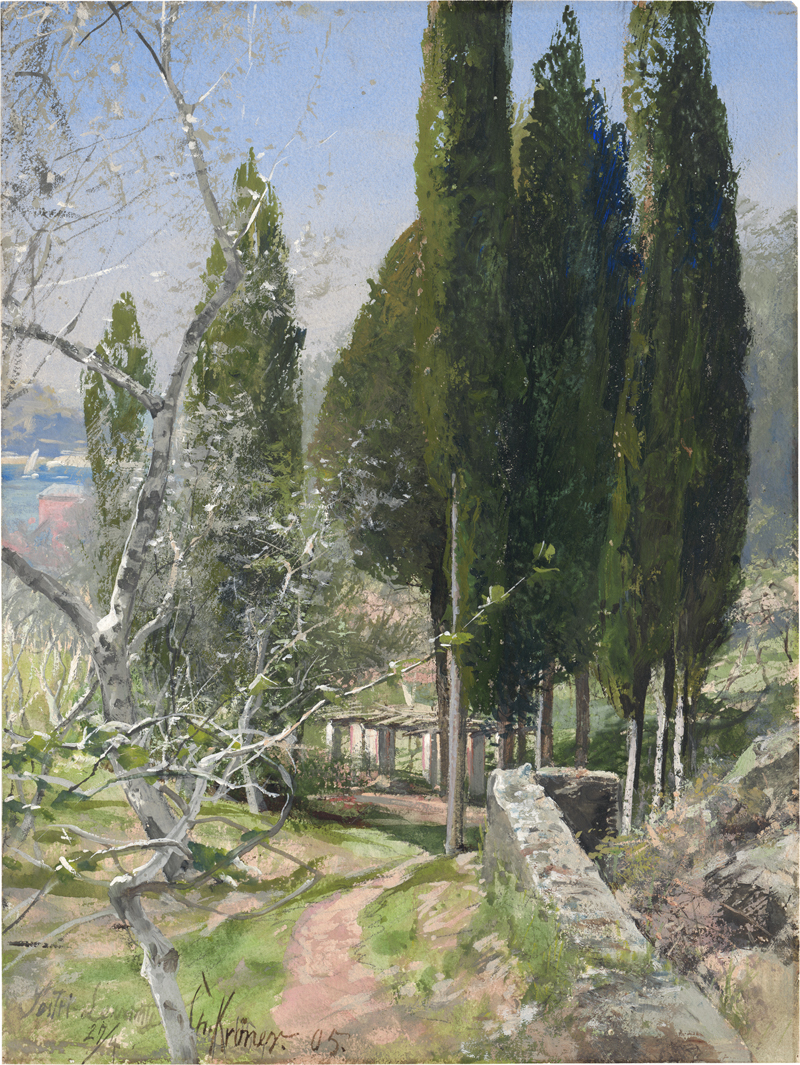 Lot 6701, Auction 127, Kröner, Johann Christian, Zypressen bei Sestri Levante