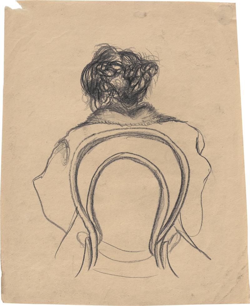 Lot 6943, Auction 127, Rainer, Arnulf, Sitzende Frau in Rückenansicht, Thonetstuhl