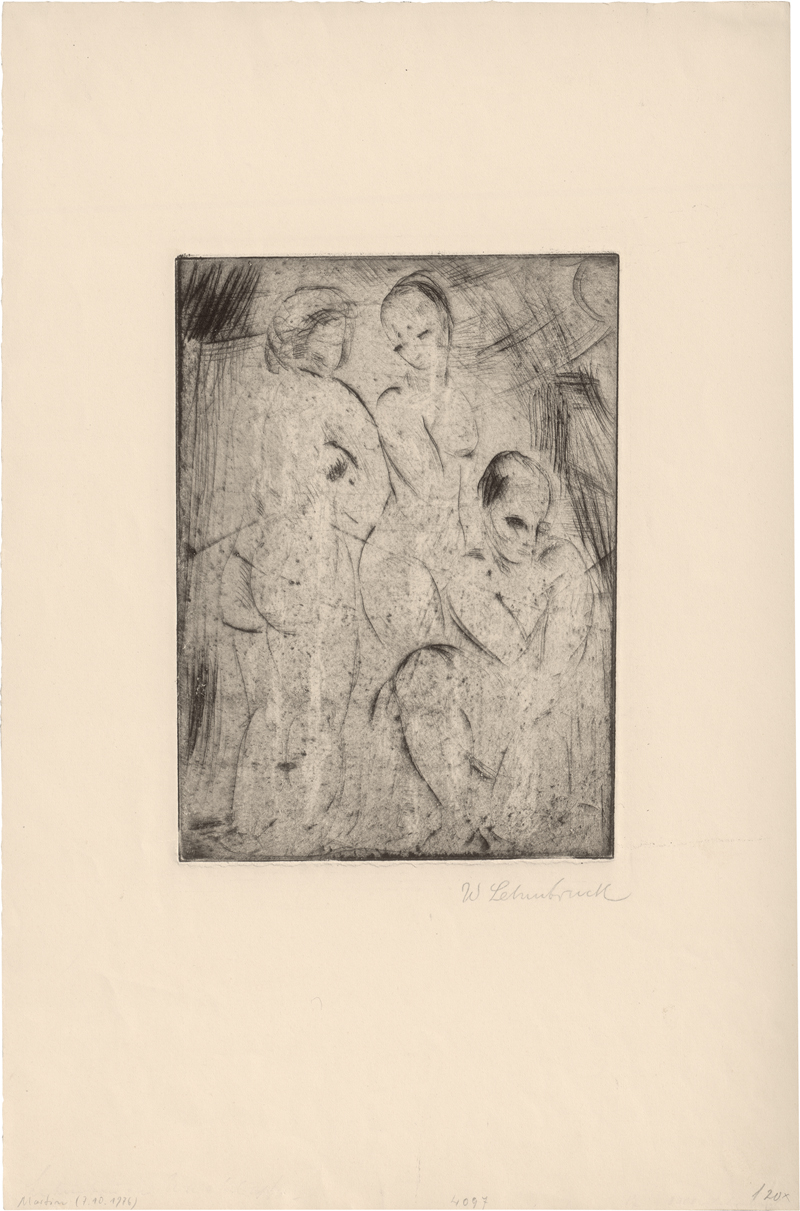 Lot 7026, Auction 127, Lehmbruck, Wilhelm, Drei Frauen, zwei stehend, eine kniend