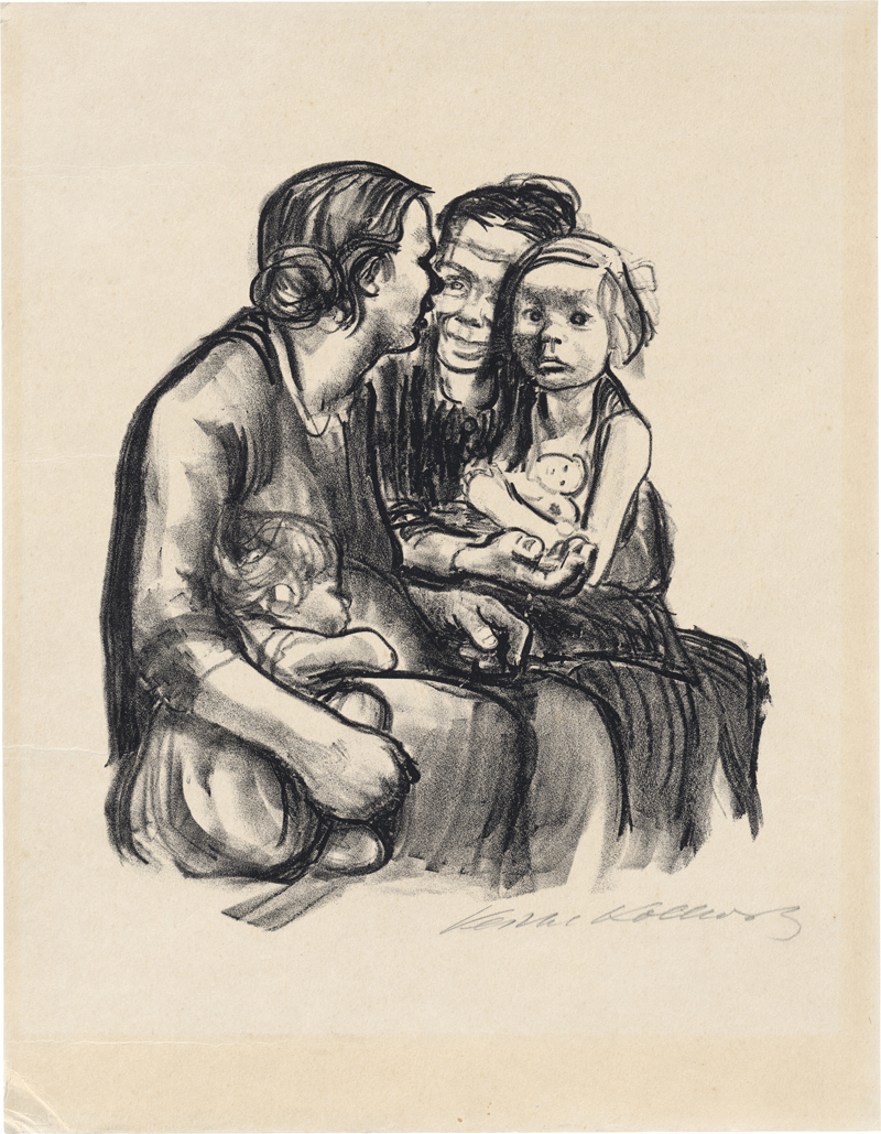 Lot 7044, Auction 127, Kollwitz, Käthe, Zwei schwatzende Frauen mit zwei Kindern