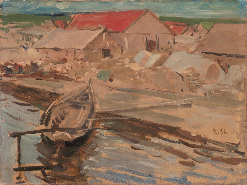 Lot 7045, Auction 127, Sterl, Robert Hermann, Ruderboot am Anleger