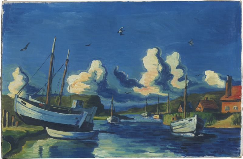Lot 7051, Auction 127, Pechstein, Hermann Max, Abend in Leba ("Abend am Lebaausfluss")