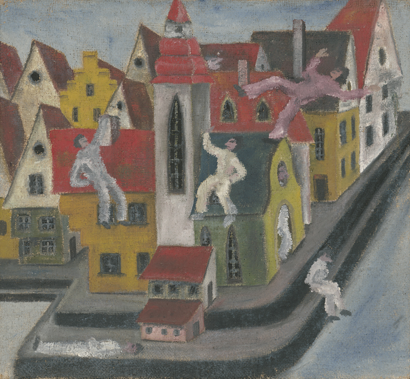 Lot 7120, Auction 127, Halkett, René, Ohne Titel (Tanzende auf Dächern)