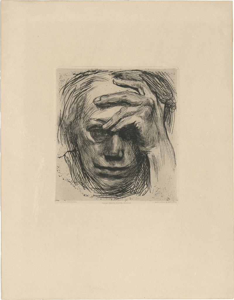 Lot 8054, Auction 127, Kollwitz, Käthe, Selbstbildnis mit der Hand an der Stirn