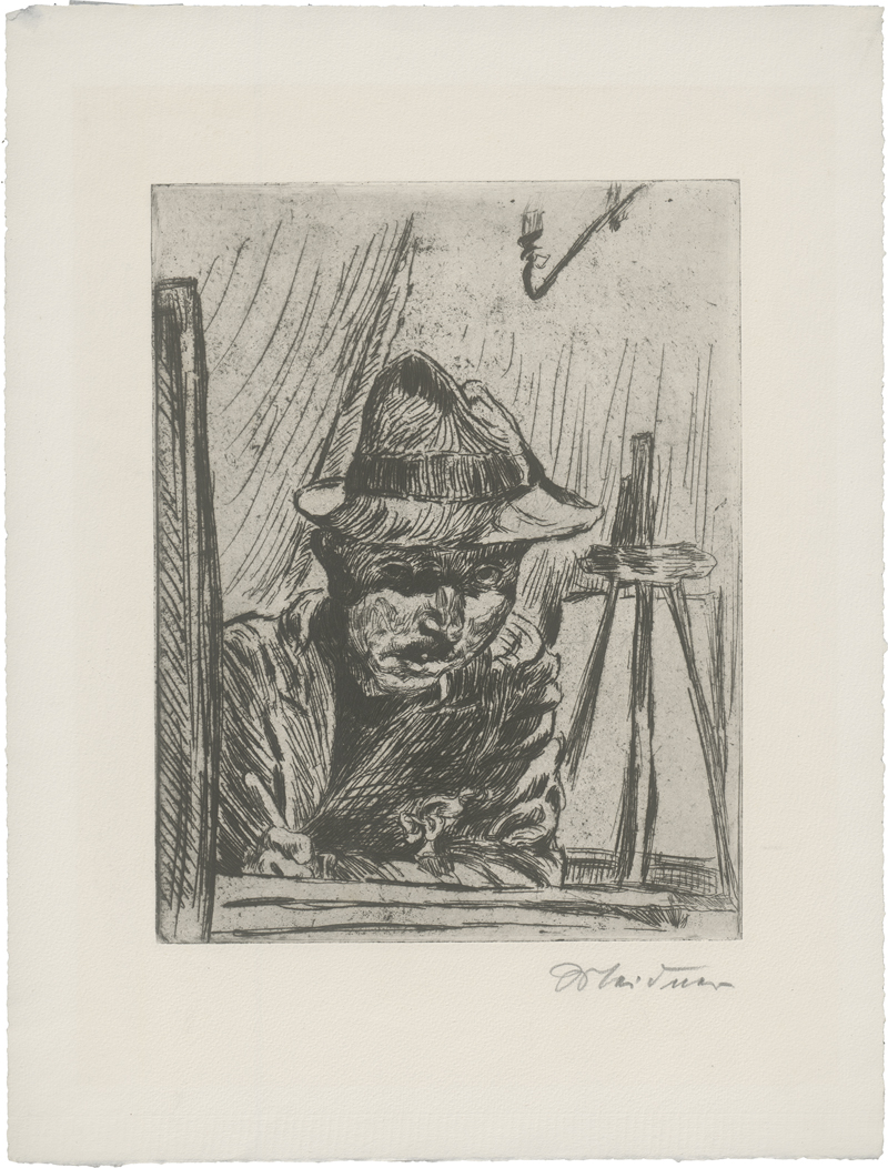 Lot 8078, Auction 127, Meidner, Ludwig, Selbstbildnis, radierend vor dem Spiegel im Atelier (Ludwig Meidner XXXI)