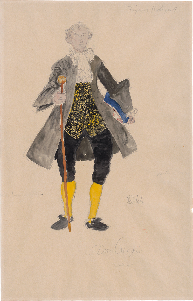 Lot 8098, Auction 127, Pankok, Bernhard, Figurine zu Don Curzio aus Mozarts "Le nozze di Figaro"